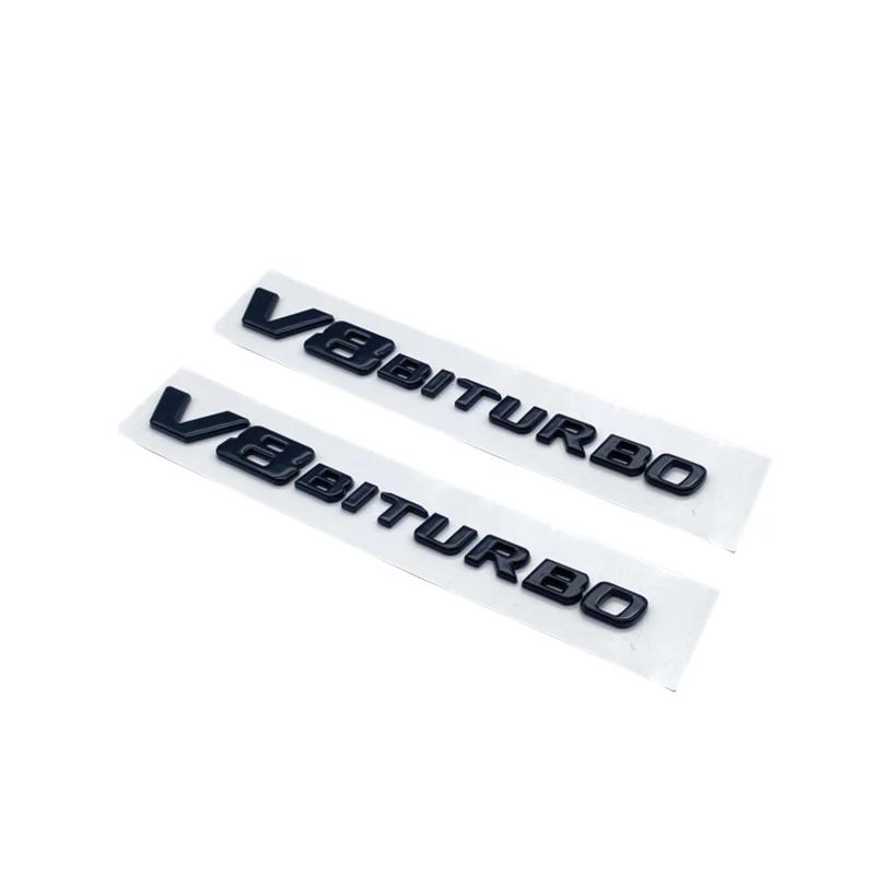 Glossy Black Letters Numbers Emblem C63 C63s V8Biturbo for Mercedes-Benz AMG Car Fender Trunk Rear C205 S205 W205 Logo Sticker BF1