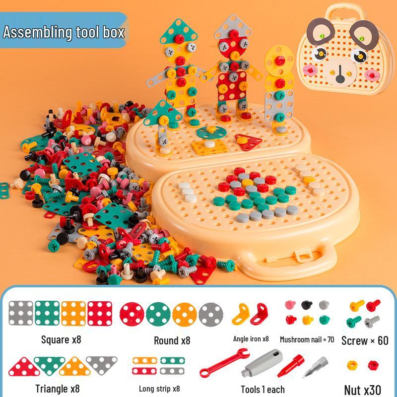 Детский набор инструментов с электрической дрелью для сборки и разборки своими руками