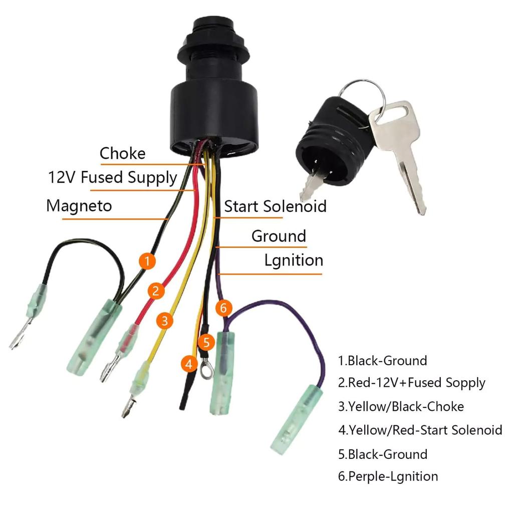 Комплект замка зажигания подвесного мотора для блока управления Mercury Mariner 40 45 50 60 90 115 150 225 л.с. 87-17009A5 подвесной мотор Sierra