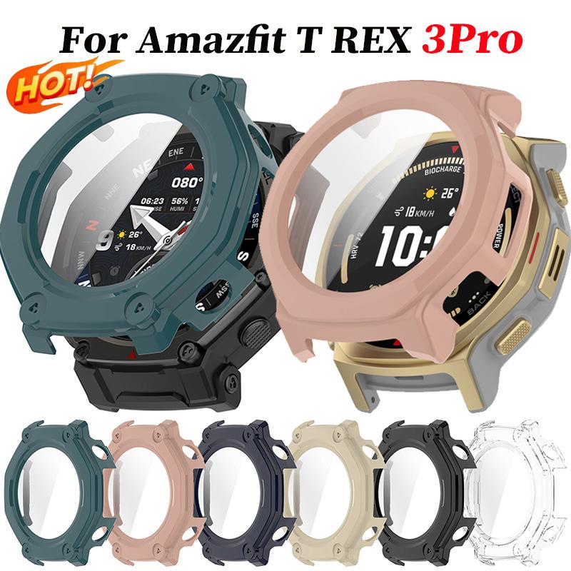 Закаленное Стекло Чехол для Amazfit T REX 3Pro 44мм Защитная Пленка для Экрана Жесткий PC Бампер Защитный Чехол для T-REX3Rro 48мм Аксессуары