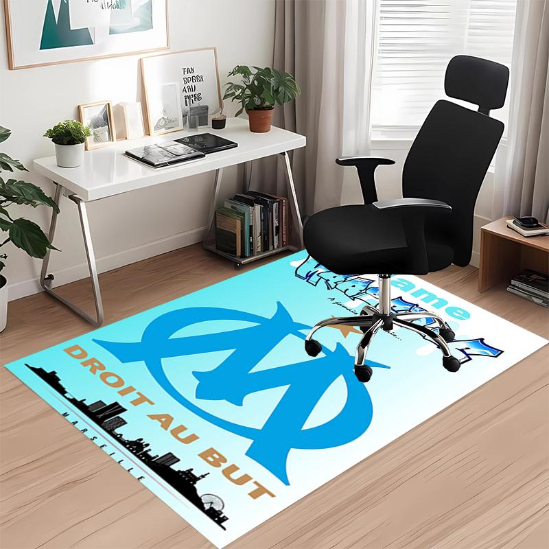 Custom Name Olympique de Marseille Printed Carpet, for Office Chair Living Room Bedroom Kitchen Room Decor Gifts.