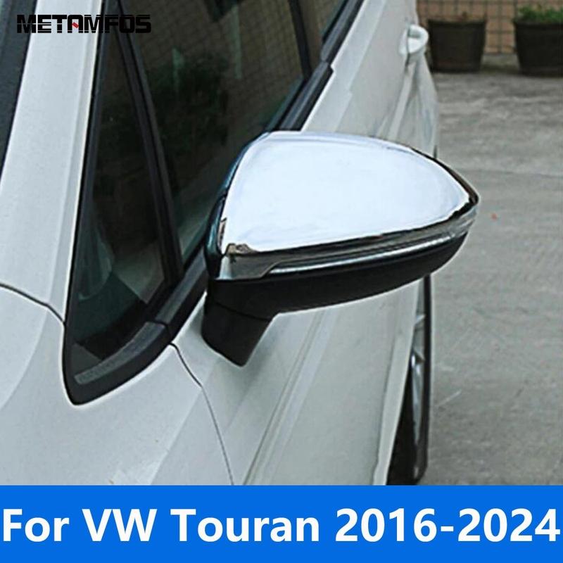 Накладка на зеркало заднего вида и боковые зеркала для Volkswagen VW Touran 2016- 2024 Хромированная Защитная Аксессуары Стайлинг Автомобиля