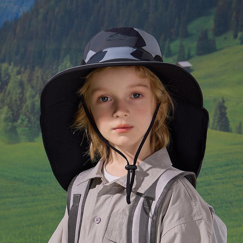 Детская шляпа летняя уличная шляпа от солнца камуфляжная с широкими полями шаль защита шеи шляпа от солнца быстросохнущая водонепроницаемая панама