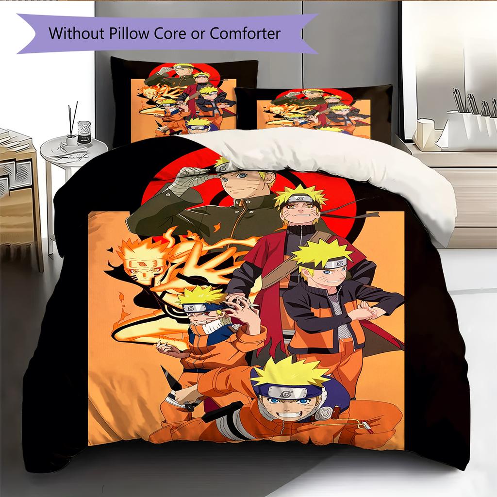 Naruto Uzumaki Naruto Pattern Bedding Home Decoration Birthday Gift (1 * duvet cover + 2 * pillowcase, without core)