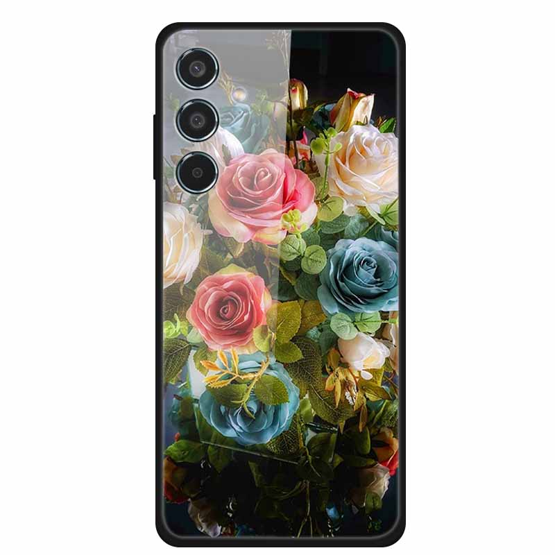Tempered Glass Case For Samsung S25 Plus Case S 25 Plus Hard Back Cover For Samsung Galaxy A16 M55 A55 Phone Case Soft Bumper