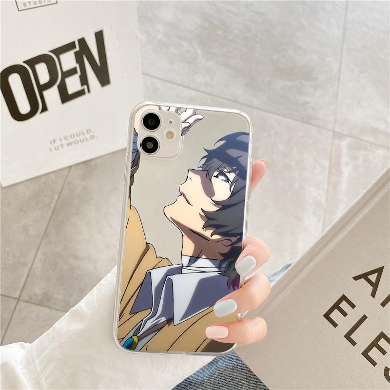 Чехол для телефона Japan Bungo Stray Dogs для iPhone 7 13 12 Mini 8 5 6 6S Plus SE 2020 SE3 2022 11 Pro X XR XS Max, прозрачный чехол