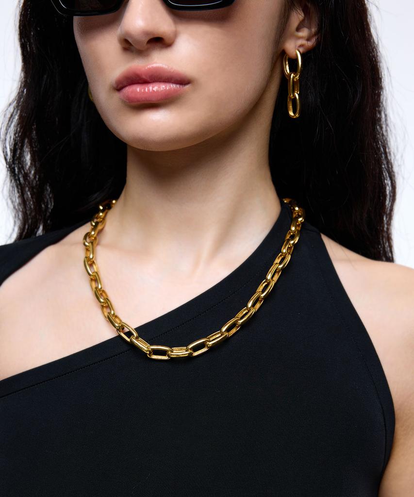 Grasse Matinee Oval Link Chain Necklace Gold