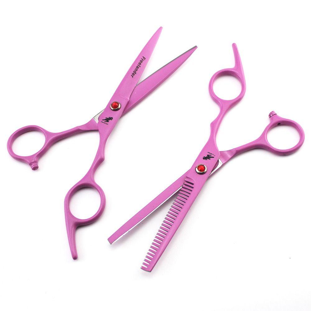 High Quality Pink Hairdressing Shears 6.0 Inch Hair Cutting Scissors Thinning Barber Scissors