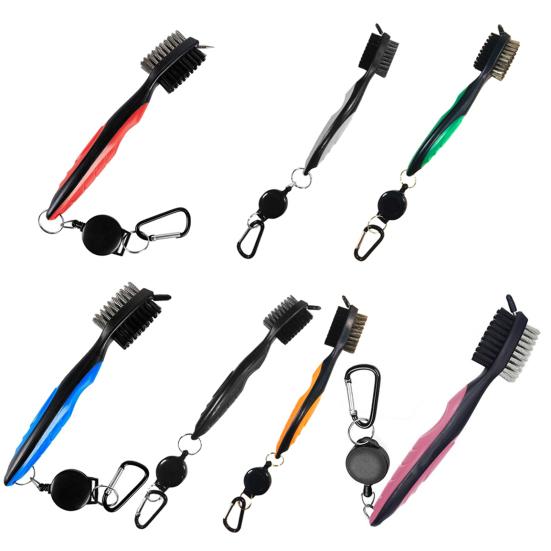 Club Cleaning Brush Convenient Sturdy Structure Golf Accessories Golf Pole Putter Double Sided