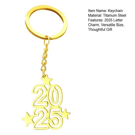 Титановый стальной брелок 2025 номер звезда шарм изысканный брелок для ключей сумка кулон