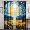 Пасторальный пейзаж Декоративные шторы Масляная живопись Стиль Набор из 2 штук Гостиная Спальня Офис Оконные декоративные шторы