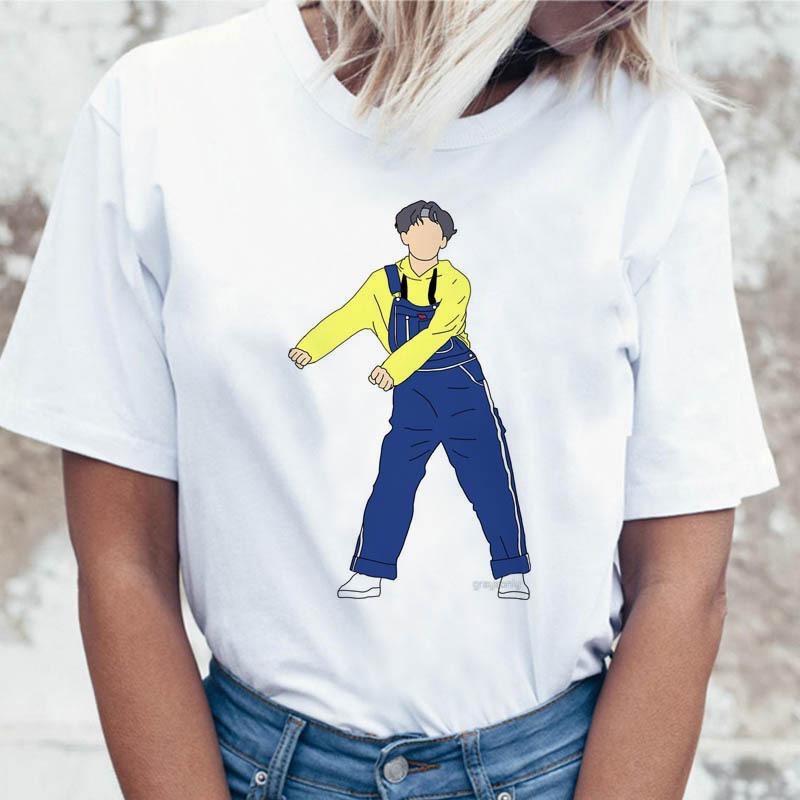 JIN SUGA J HOPE Women JIMIN V JUNGKOOK Top Kpop T Shirt Korean Pop Music Group Short Sleeve Shirt Funny Graphic Female Tee K-pop