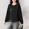 DIMANAF 2025 Женские худи и футболки больших размеров Черная осенняя футболка с длинным рукавом Свободные повседневные топы Футболки