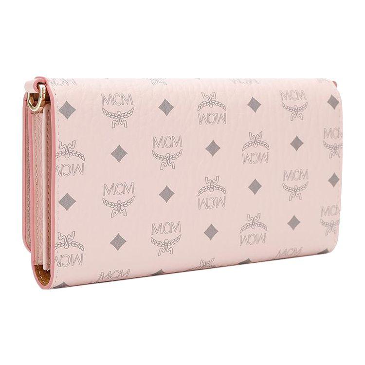 MCM Monogram Leather Wallet Crossbody Shoulder Bag Women bags Pink MXEBSVI01QH001
