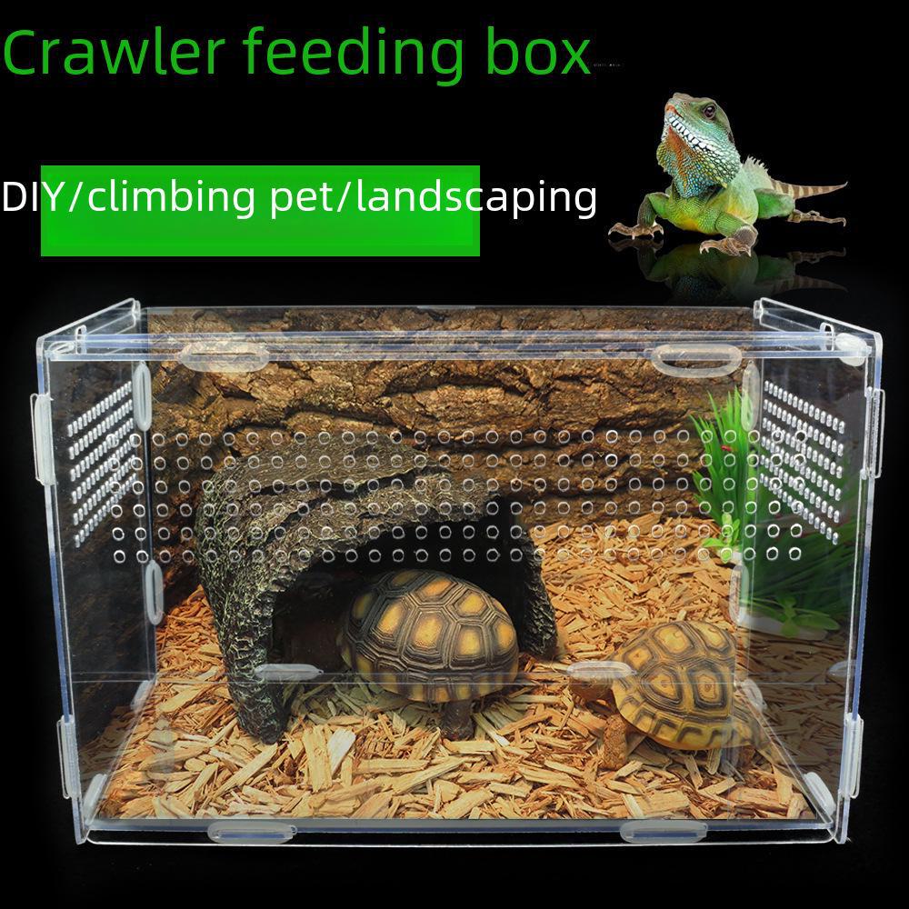 Прозрачный акриловый террариум для разведения рептилий для черепахи, ящерицы, паука, ежа, лягушки
