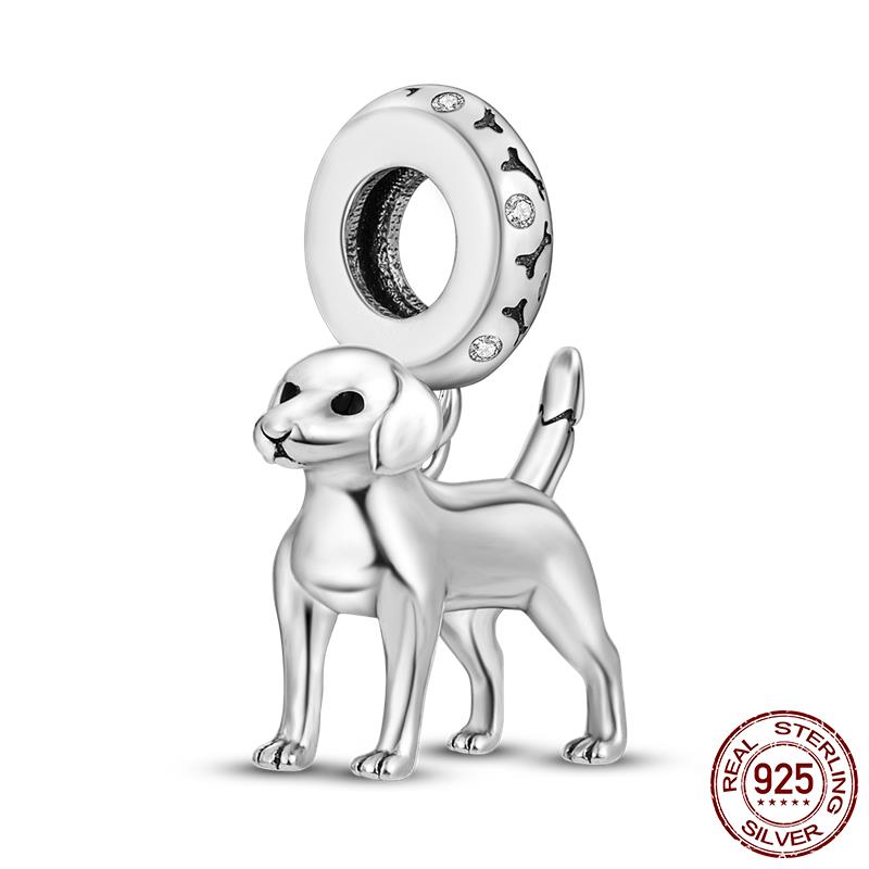 Charms Copper Copper Love Heart Dog Cat Paws Pendant Beads Fit Original Mula Bracelet Diy Jewelry For Women