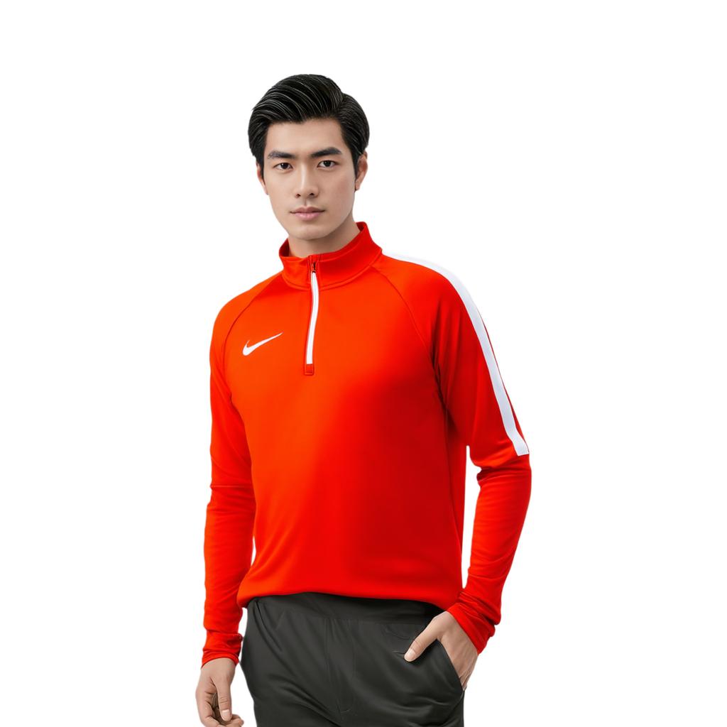 Nike Быстросохнущий трикотажный топ для бега с длинным рукавом, мужские топы, оранжево-красный 839347-842