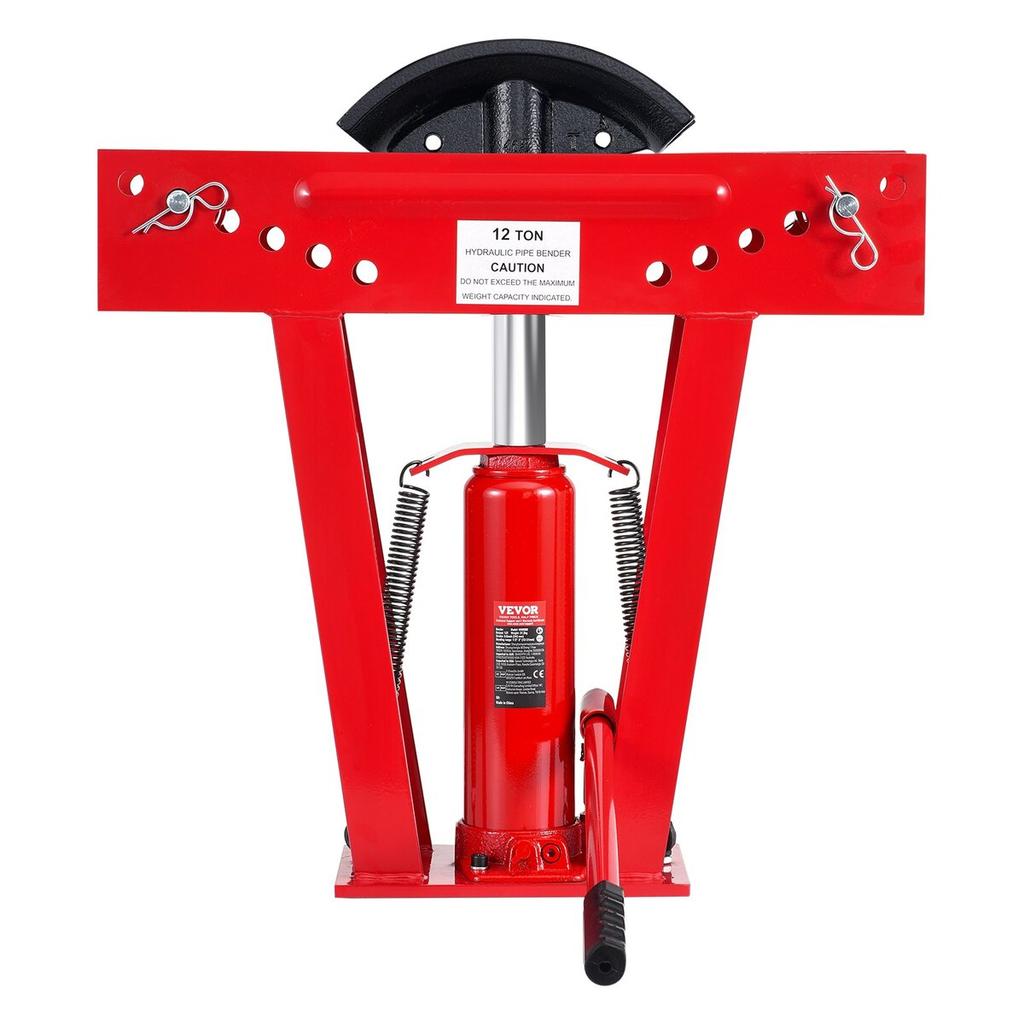 Hydraulic Pipe Bender, 12 Ton Manual Pipe Bending Tool with 6 Dies