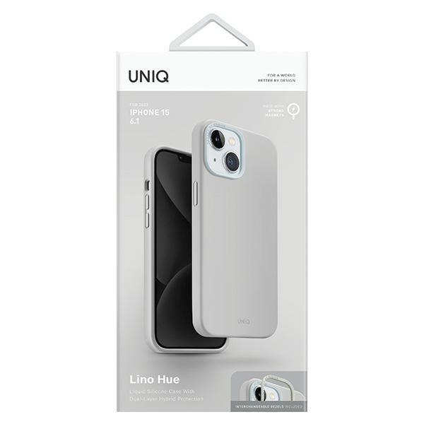 Uniq Lino Hue Iphone 15 6.1 Case Magclick Charging Light Gray/Chalk Gray