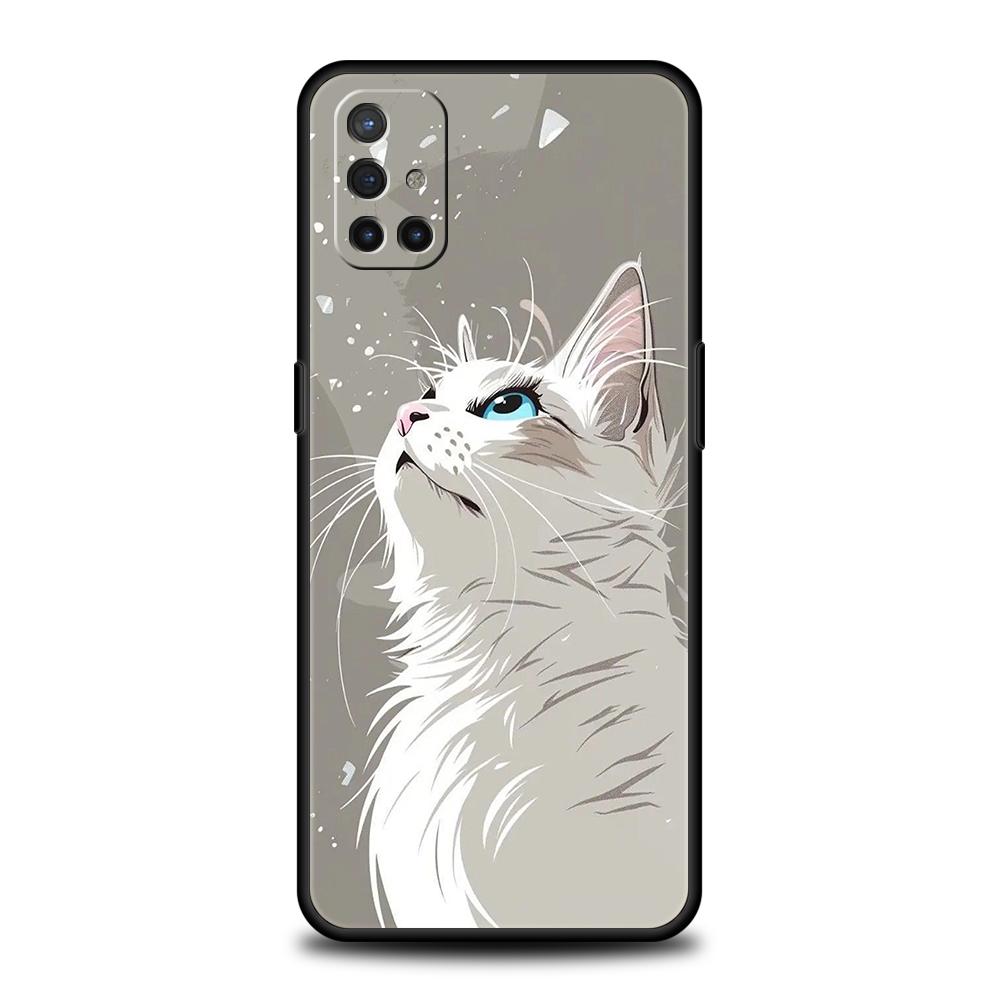 Чехол для телефона для Oneplus 13R 12R 13 12 10T 10R Nord N100 N200 N10 10 9 9R 9RT CE 2 Z Pro 5G Мягкий ТПУ чехол Мультяшный кот Fundas Сумки