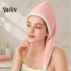 Gentle Hair Care Accessory Reversible Towel Wrap, Microfiber Turban with Button, Quick Dry, Absorbent Bath Cap Anti-frizz Drying for Women Long Thick