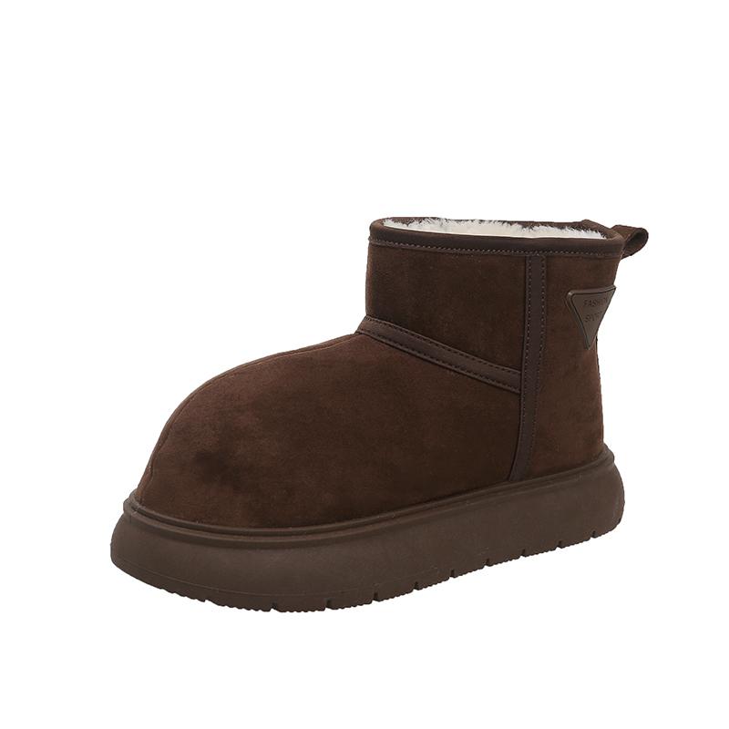 Fashion Women Snow Boots Platform Fur Warm Flats Suede Cotton Shoes Trend Winter Outdoor Casual Brand Flats Cozy Sleeve Platform Shoes