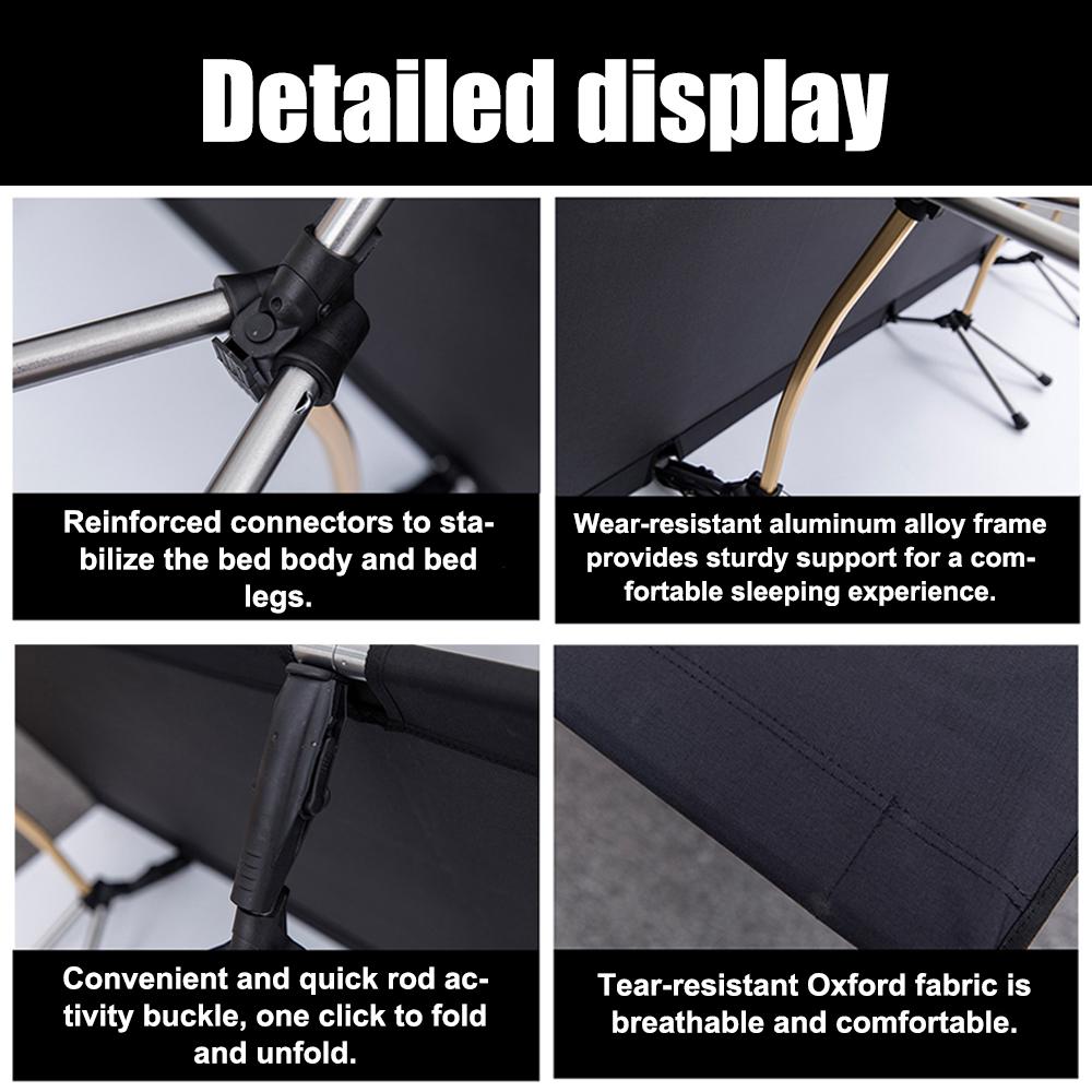 Сверхлегкая портативная складная спальная кровать для улицы, офисная кровать для сиесты в полдень, стержень из алюминиевого сплава