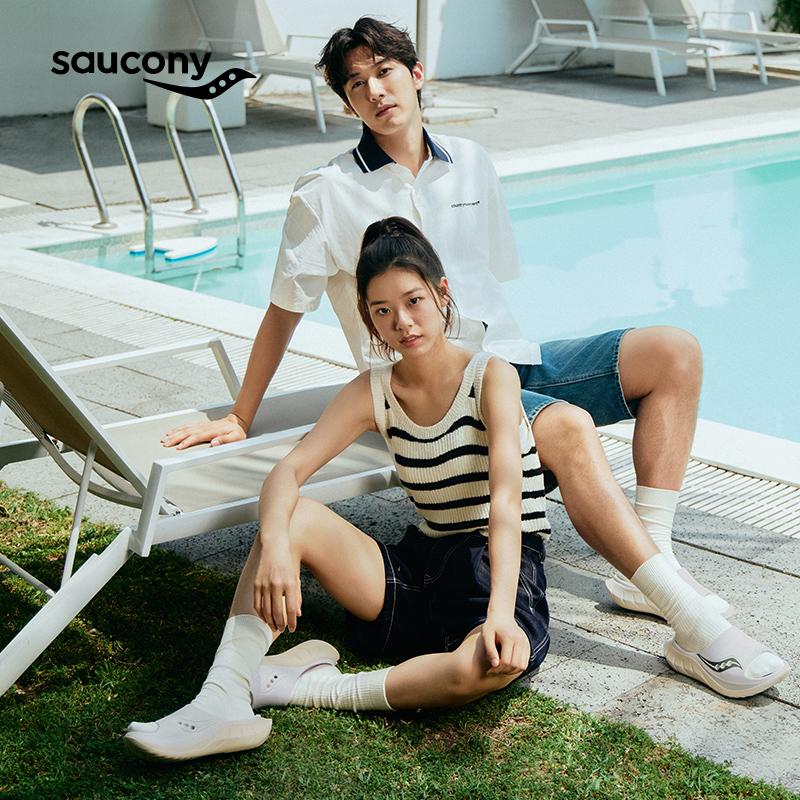 SAUCONY Бестселлер Расслабляющие Спортивные Бесшумные Нескользящие Устойчивые к запаху Защищающие от натирания Быстросохнущие Антибактериальные Массажные Шлепанцы Унисекс Сандалии S28903-4