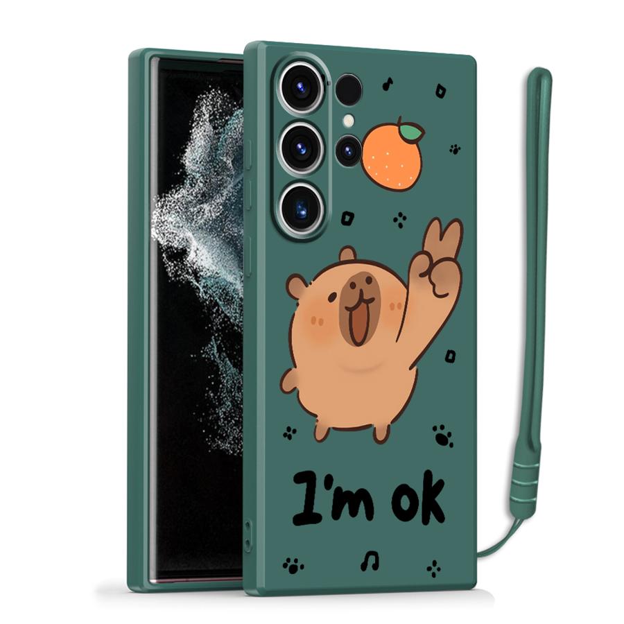 Case for Samsung Galaxy S26 S24 Ultra S20 FE S22 S25 Edge Note 20 10 Ultra S23 S21 Plus Phone Cover I'm Ok Capybara