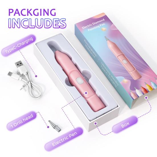 Electric Diamond Art Pen Wireless Diamond Art Vacuum Pen Portable Wax-free Diamond Art Crafting Pen for DIY Diamond Art Crafts