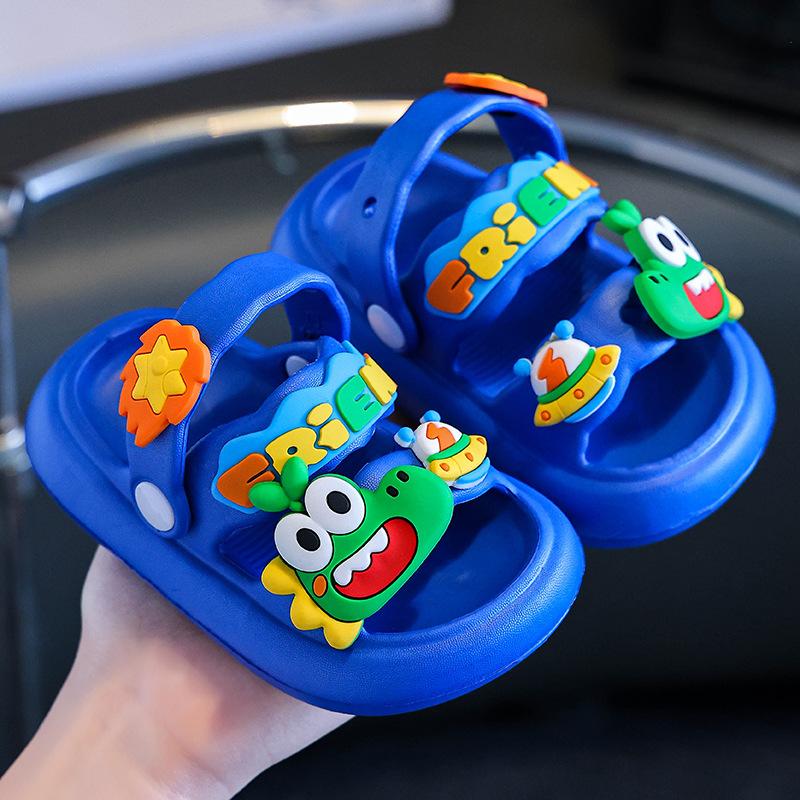 Сандалии для девочек, детские летние тапочки для дома с мягкой подошвой, детские противоскользящие тапочки с кроликом, тапочки для мальчиков с мягкой подошвой