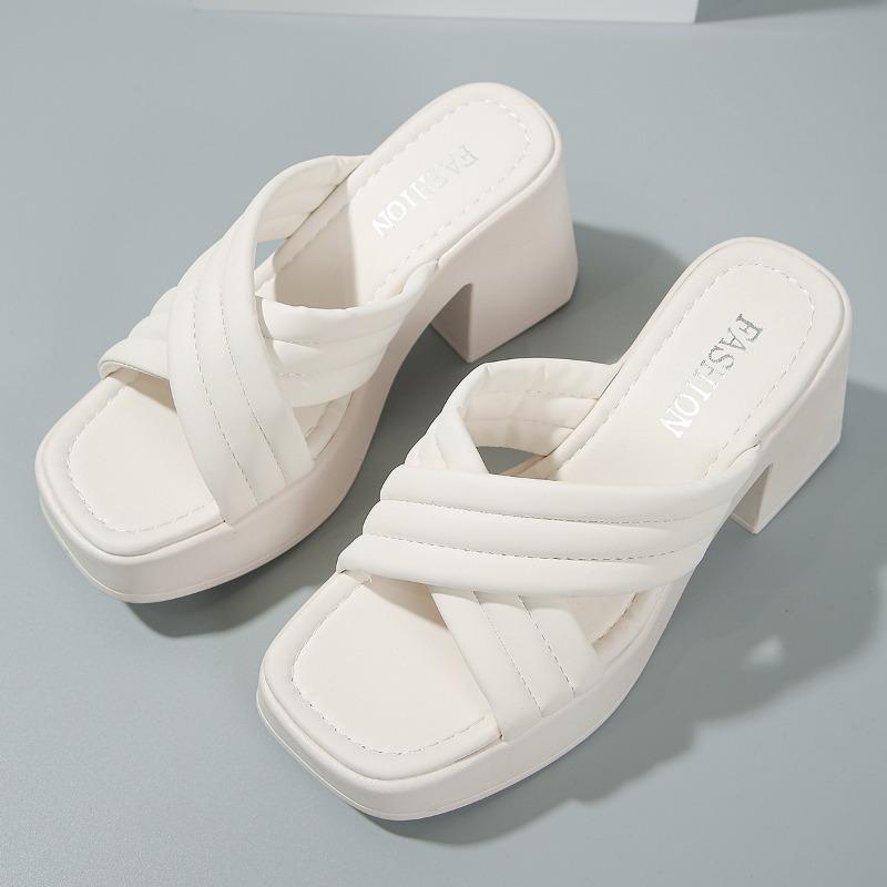 Модные женские тапочки 2024 года, лето, новые, толстые, нескользящие, кроссовки в европейском и американском стиле, женские туфли на платформе, сандалии