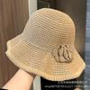 Summer crocheted flower knitted fisherman's hat children ruffle edge sun protection hat outdoor elegant travel sun hat