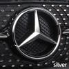 Серебристая отделка для Mercedes Benz W204 2006-2012 B/V класса 2005-10 Логотип эмблемы звезды на решетке радиатора автомобиля