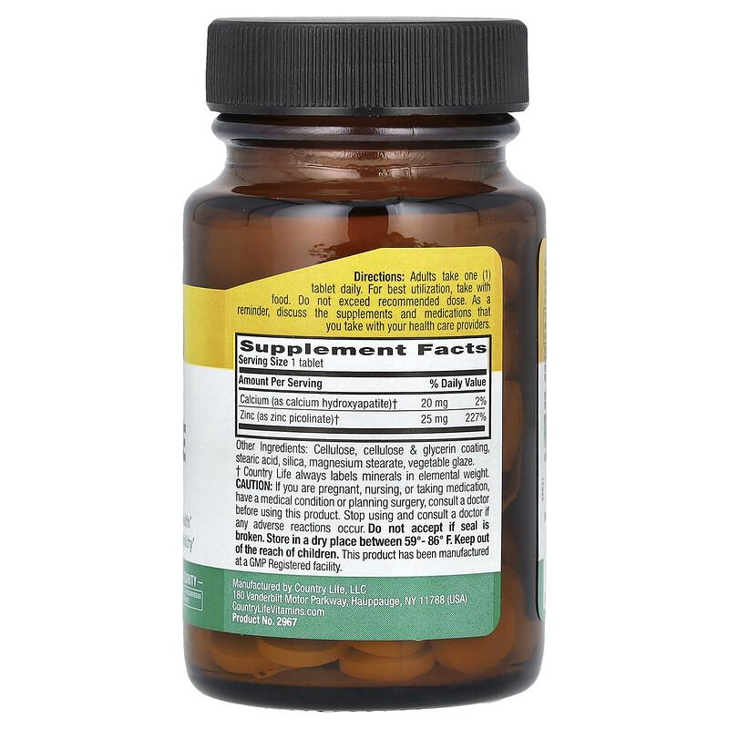 Zinc Picolinate, 25 mg, 100 Tablets