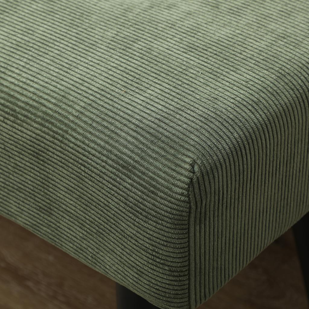 Bench Upholstered Bench with Corduroy Cover, Bed Bench with Metal Legs, Shoe Bench 100 x 36 x 45 cm Green