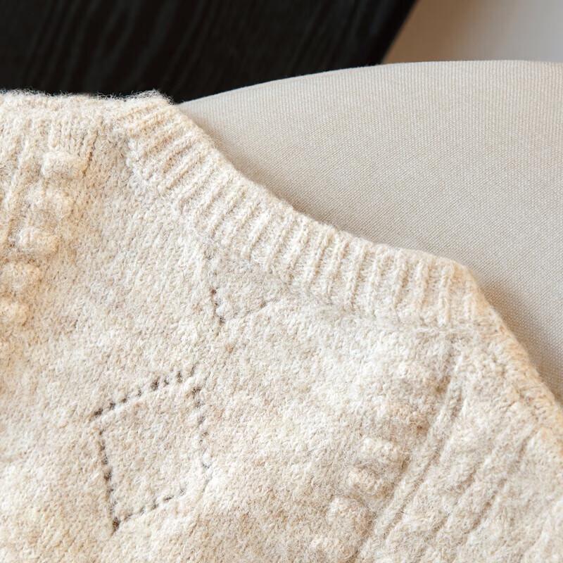 Женский пуловер жилет с круглым вырезом, свободного кроя, с вышивкой