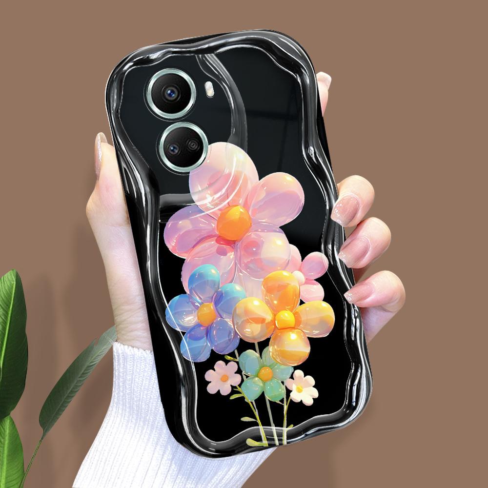 Чехол для телефона For Honor 90 Lite P30 Pro Infinix Hot 30 40 40i 40 Pro Smart 8 Pro Vivo V29e V30e Balloon Flowers Cream Texture Soft Silicone Cover Phone Case
