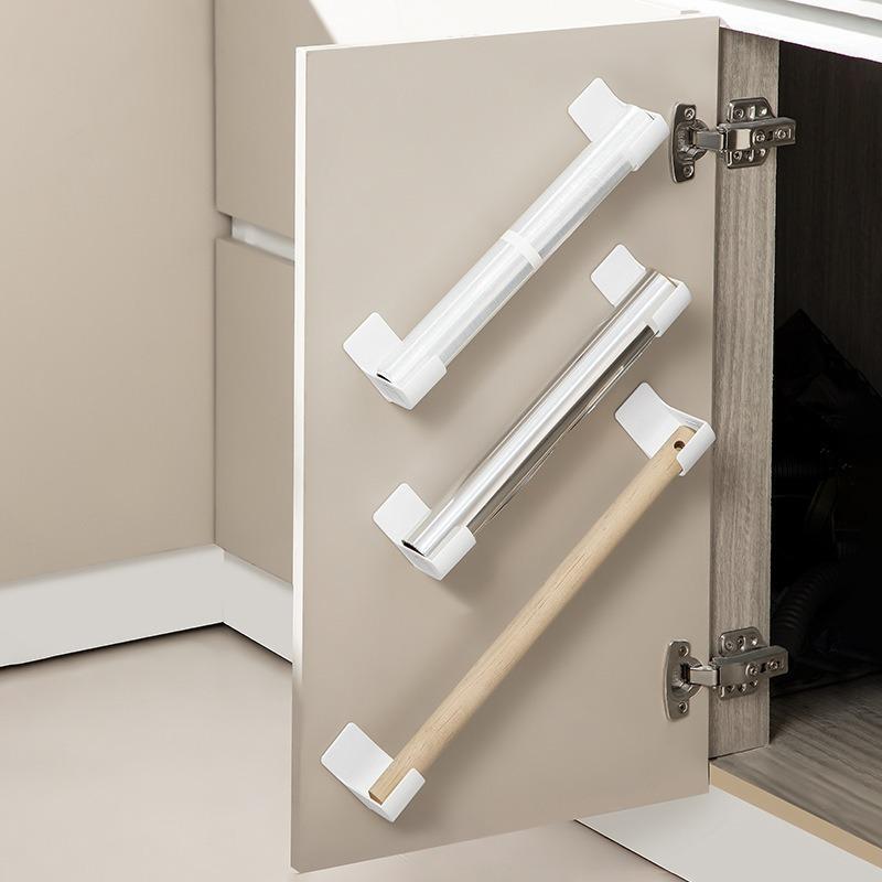 2/4Pcs Wall Mounted Plastic Trash Bag Holder Rack Self-Adhesive Storage Shelf Holder For Kitchen Bathroom Organizer