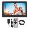 Digital Photo Frame 10in LCD Screen HD Support Video Clock Calendar with Remote Control 100‑240V US