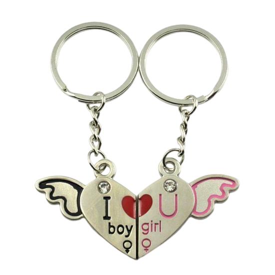 1 пара брелок для пар, одинаковые цепочки с сердечками, нержавеющая полированная цепочка для брата, сестры, лучших друзей, связанные брелоки, брелки для ключей дружбы, подарки
