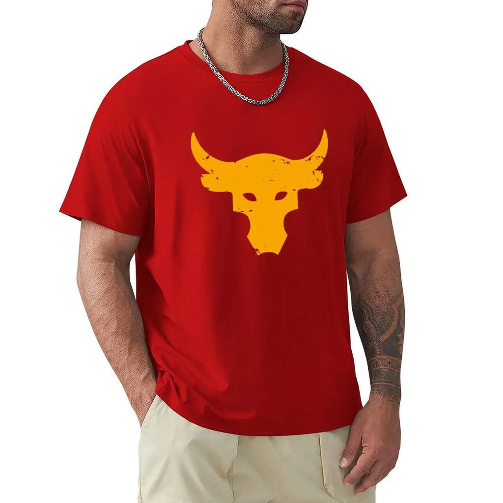 Футболка Brahma Bull The Rock Project Gym Men O-neck 100% Cotton Tshirts Tee Top