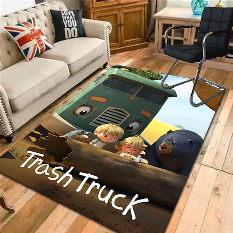 Garbage truck Rug Floor Mat for Living Room or Bedroom Soft and Comfortable Carpet a Gift for Birthday and Holiday.DFF0925370