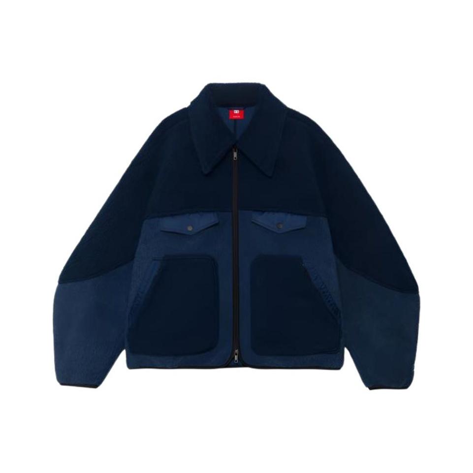 Li Ning 21FW Wu Chuang Wu Yi цветной блок теплая широкая мужская куртка с логотипом темно-синего цвета AJDR429-2