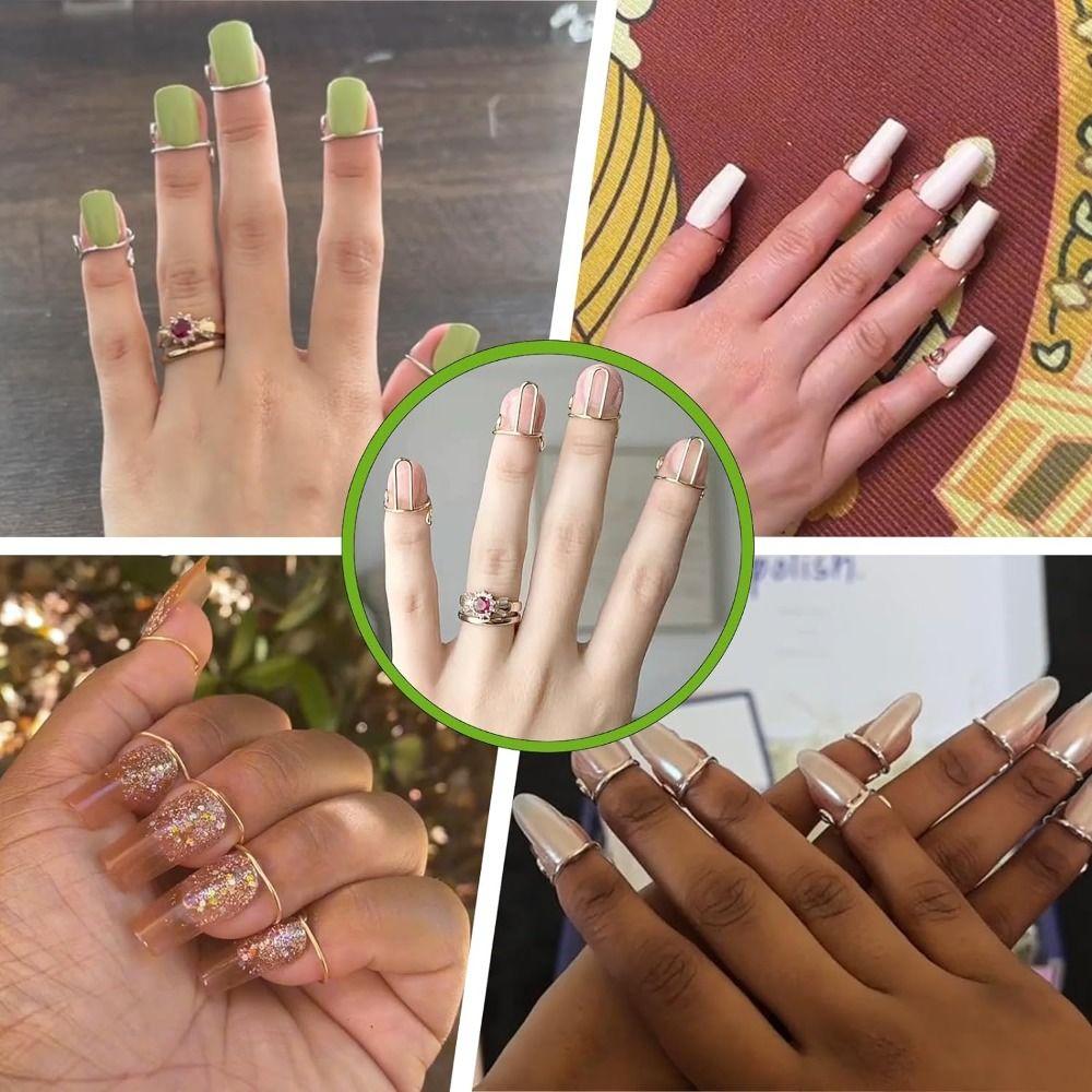 Reusable Nail Rings for False Nail Phalanx Ring High Quality Fingertip Nail Rings Girls
