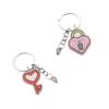 Creative Acrylic Couples Key Chain Heart-Shaped Lock Keyring Pendant Bag Charm Gift for Valentines Day Or Anniversary