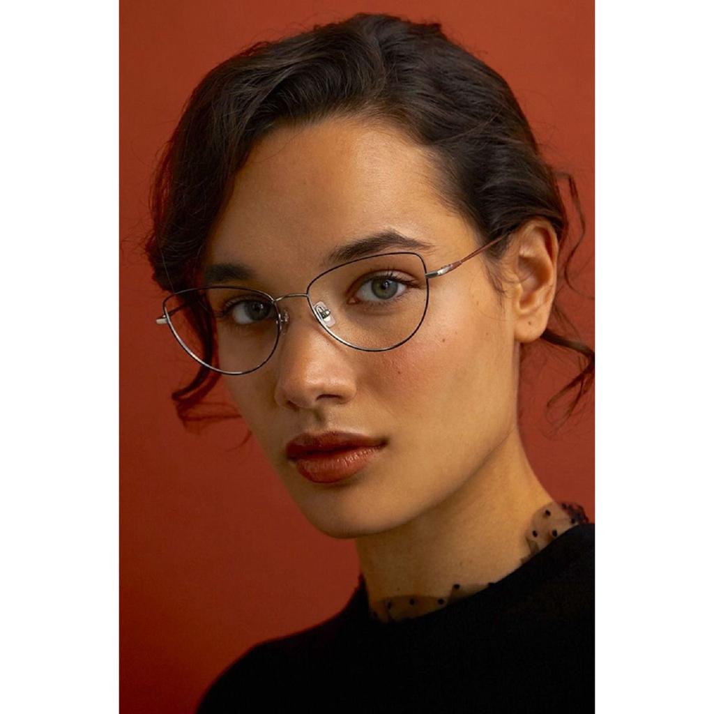 Black Metal Cat Eye Unisex Women Men Transparent Blue Light Protected Filtered Blue Block Glasses