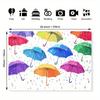 1 piece of colorful umbrella pattern background - Vibrant rain-themed design featuring colorful umbrellas - Polyester material