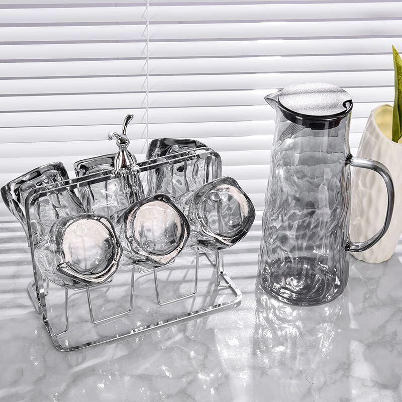 Glass Ripple Kettle Set with Origami Cups and Holder