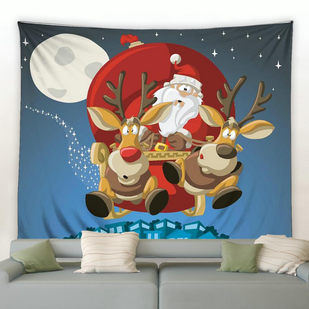 Christmas Snowman Print Tapestry Bedroom Living Room Home Decoration Wall Decoration Background Cloth